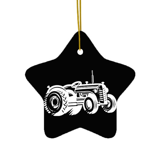 Tractor Silhouette Farmer Agriculture Ceramic Ornaments