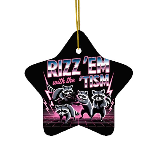 Funny Raccoon Ceramic Ornaments Rizz Em With The Tism