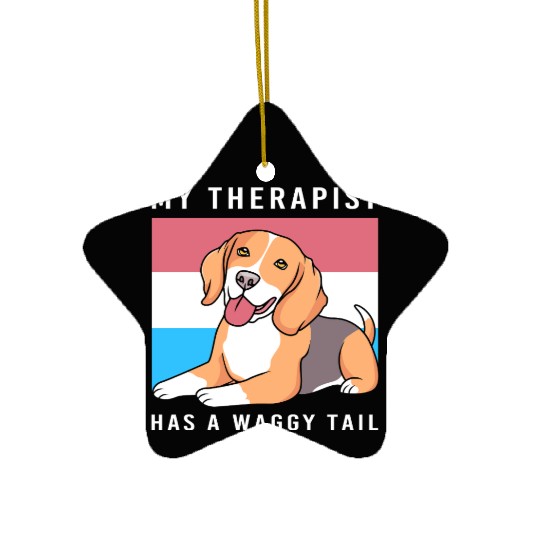 Therapy Dog Lover Psychology Therapist Ceramic Ornaments