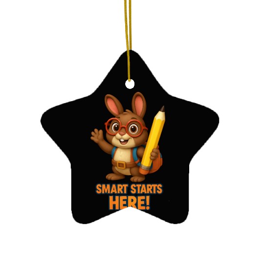 Smart Starts Here Squirrel Back to School Ceramic Ornaments