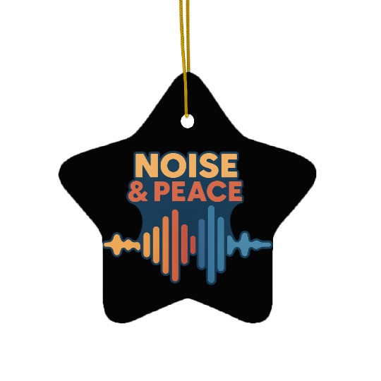 Peaceful Sound Wave Illustration Ceramic Ornaments