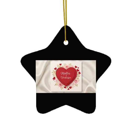 A luxurious Valentine's Day greeting card  Ceramic Ornaments