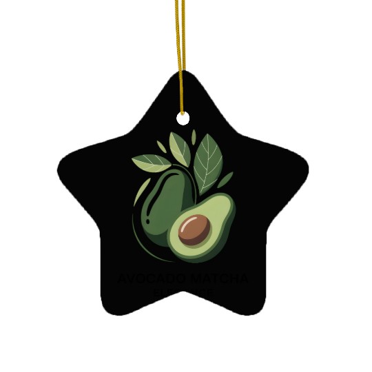 Minimalist Avocado Logo Design Ceramic Ornaments