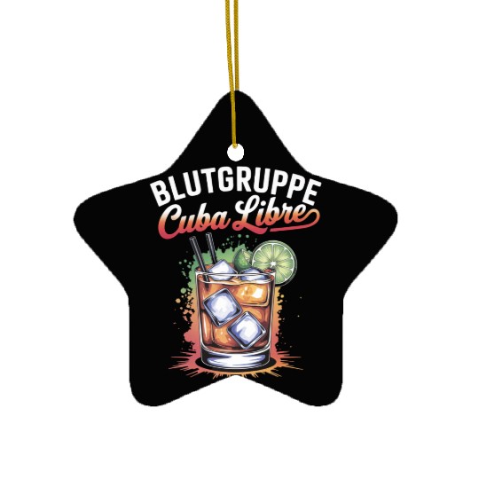 Blutgruppe Cuba Libre Cocktail Bartender Ceramic Ornaments