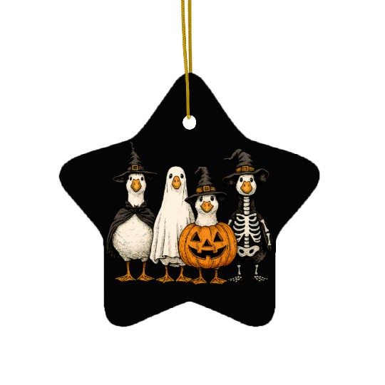 Goose Ghoul Gang Witch Ghost Jackolantern Skeleton Ceramic Ornaments
