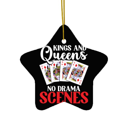 Pinochle Trick Taking Game Drama King Queen Ceramic Ornaments