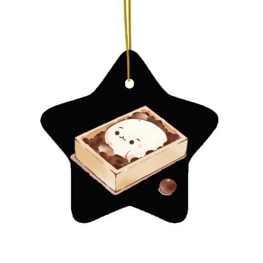 Kawaii Mochi Cookie Illustration Ceramic Ornaments