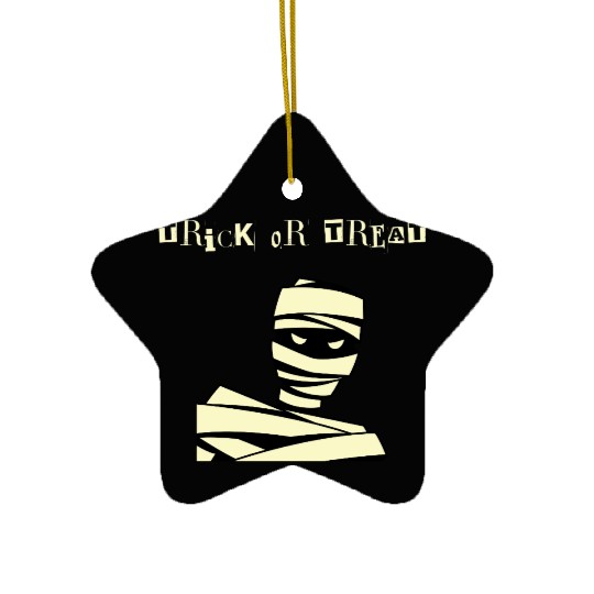 Mummy Look "Trick and Treat" Halloween Ceramic Ornaments – S