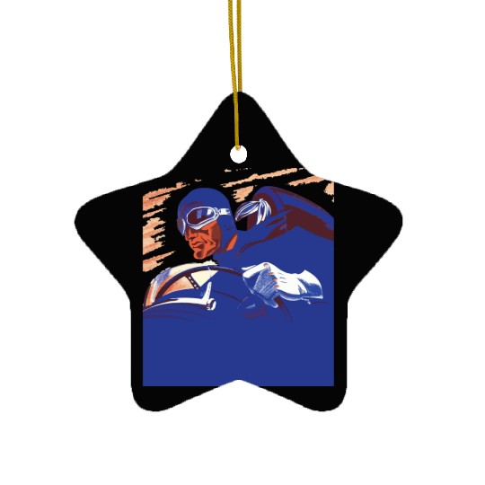 Car Driver in Blue Ceramic Ornaments