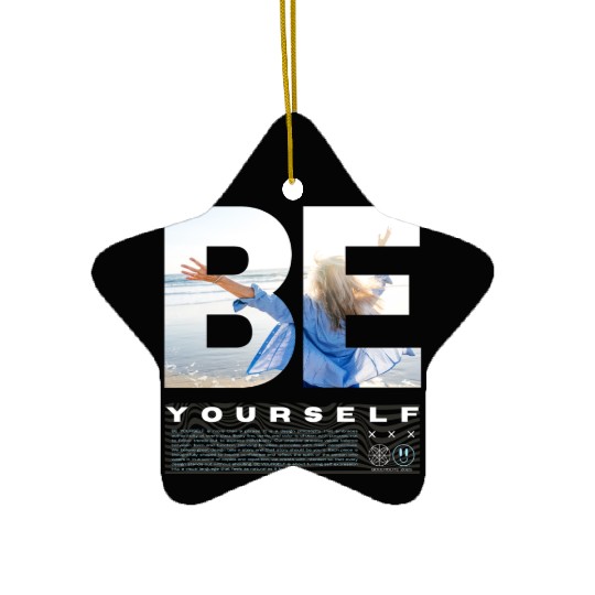 Be Yourself Inspirational Beach Scene Design Ceramic Ornaments