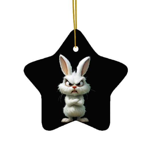 Animated Angry Rabbit Character Design Ceramic Ornaments