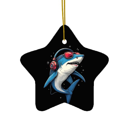 Shark Design Tiger Sharks Gray White Great Shark Ceramic Ornaments