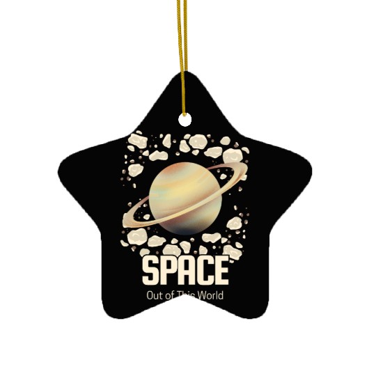 Saturn Ringed Planet Space  Ceramic Ornaments