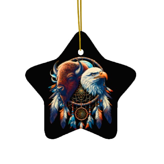 Wildlife Dreamcatcher Fusion Ceramic Ornaments