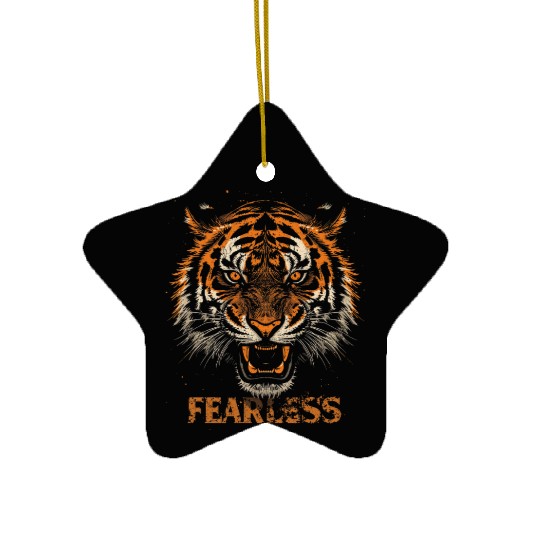 Fearless Tiger Expression Design Ceramic Ornaments