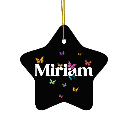 MIRIAM - beautiful girl name with cute butterflies Ceramic Ornaments