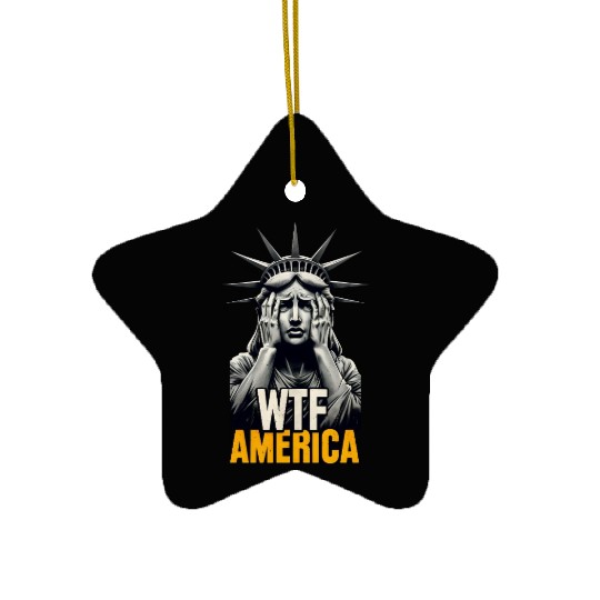 Contemporary Statue of Liberty Parody Design Ceramic Ornaments