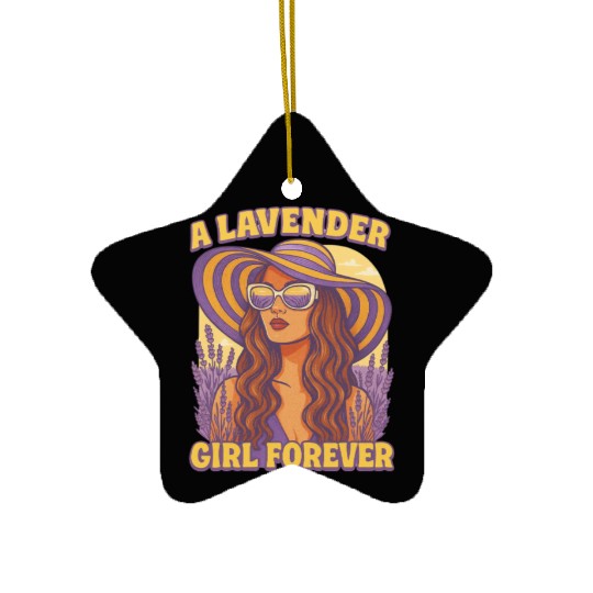 lavender girl Ceramic Ornaments