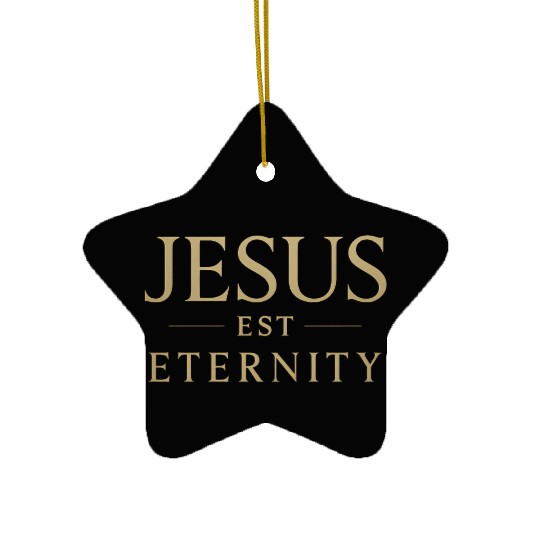 Eternal Jesus Design with Classic Typography Ceramic Ornaments