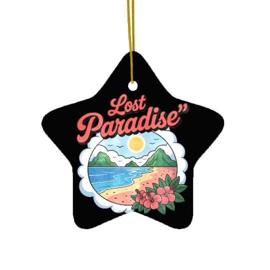 Lost Paradise Tropical Scene Ceramic Ornaments