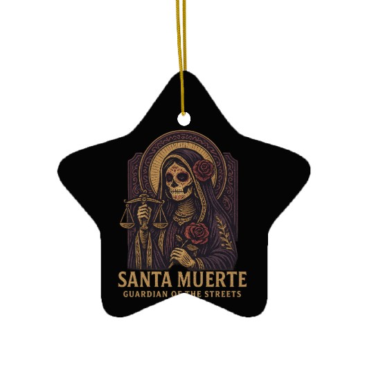 Santa Muerte – Mexican Folk Art Streetwear Ceramic Ornaments