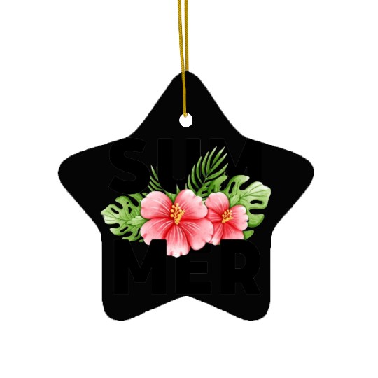 Tropical Hibiscus Summer! Ceramic Ornaments