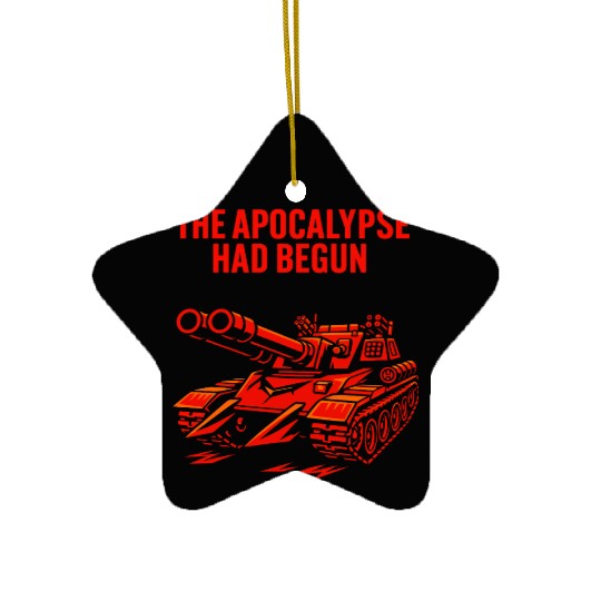 The Apocalypse Had Begun – Red War Machine Ceramic Ornaments