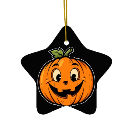 Playful Jack-o'-Lantern Cartoon Design Ceramic Ornaments