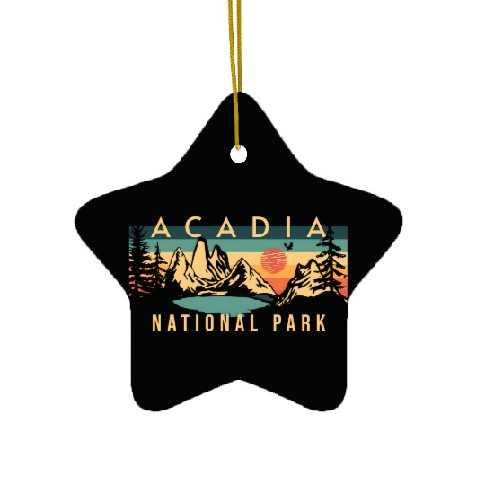 Mountain Sunset at Acadia National Park Ceramic Ornaments