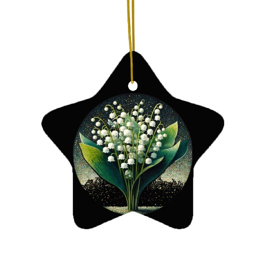 Mystical Lily of the Valley Illustration Ceramic Ornaments