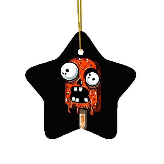 ice cream zombie 02 Orange grunge sour scream Pop Ceramic Ornaments