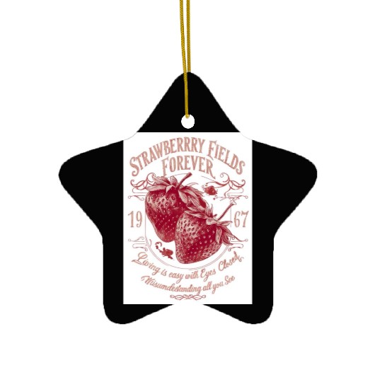 Strawberry Fields Forever Vintage Design Ceramic Ornaments