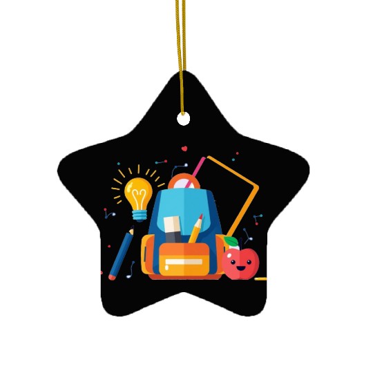 Back-to-School Creative Icons for Students  Ceramic Ornaments