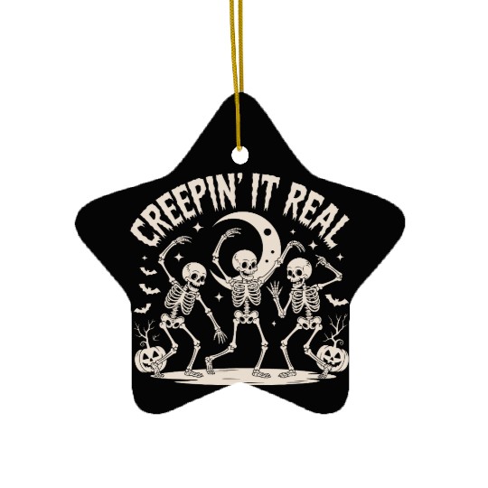 Creepin’ It Real Skeleton Dance Ceramic Ornaments