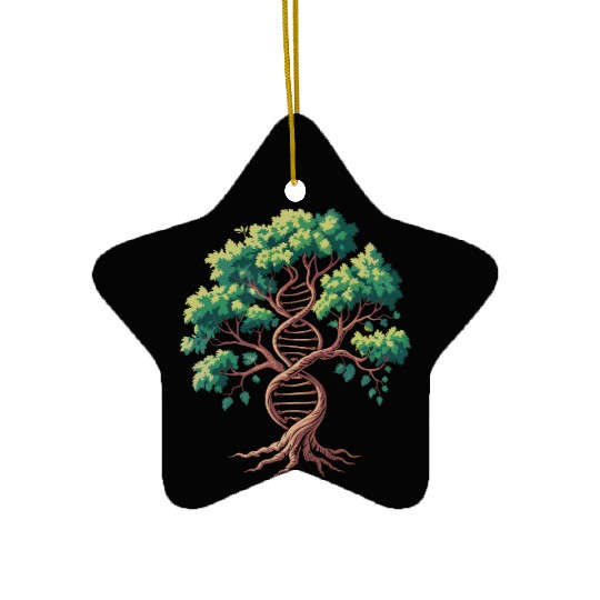 Tree of Life with DNA Spiral Ceramic Ornaments