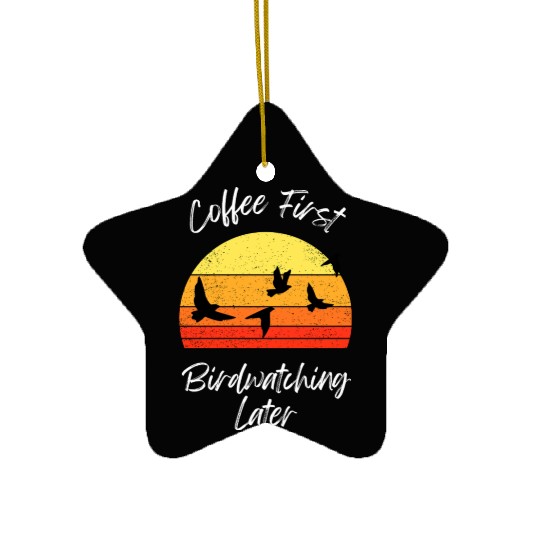 Coffee Fire Birdwatching Sunset Ceramic Ornaments