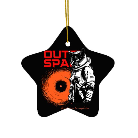 Space Cat Astronaut Adventure Ceramic Ornaments