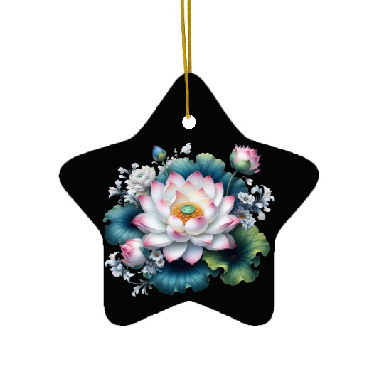 Lotus and Flowers Blossom Ceramic Ornaments