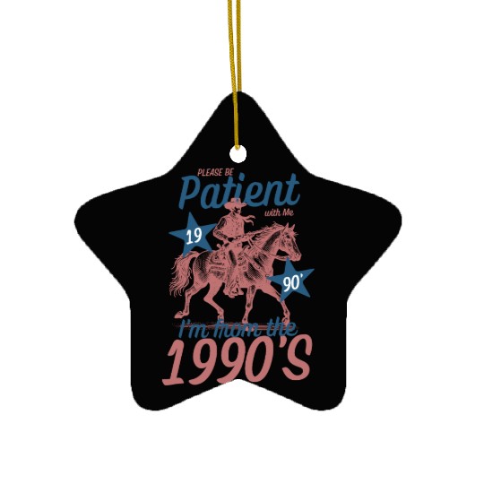 90s Nostalgic Cowgirl Design Ceramic Ornaments