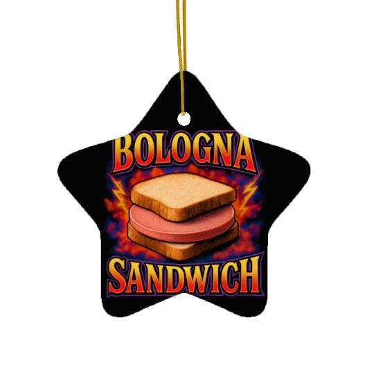 Bologna Sandwich Favorite Food Weird 90s Bologna Ceramic Ornaments
