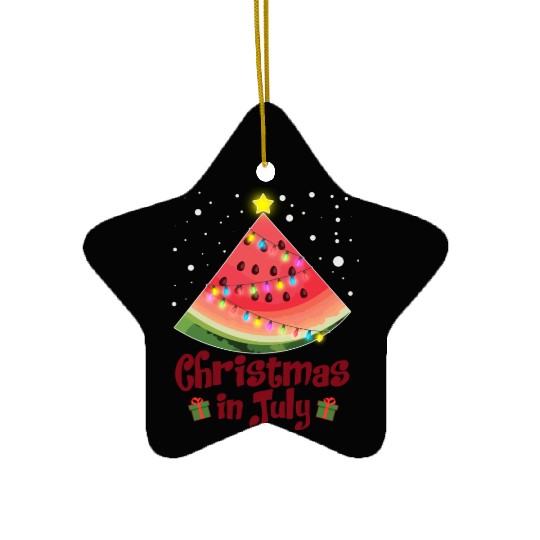 Christmas in July Watermelon Tree Funny Ceramic Ornaments