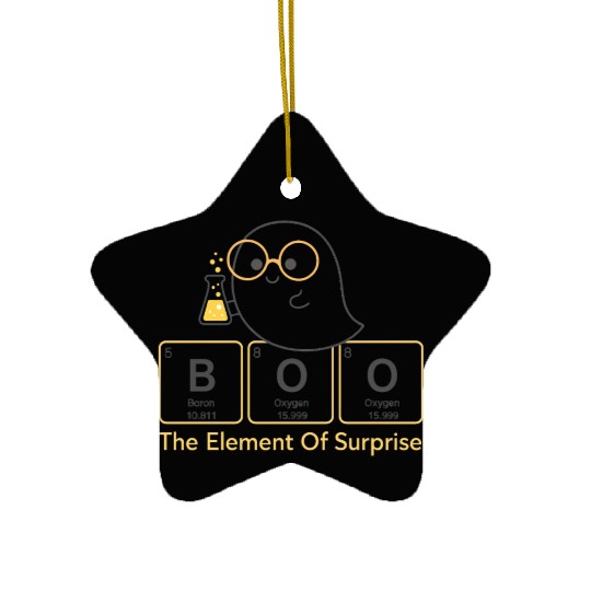 BOO - The Element of Surprise Cute Ghost Chemistr Ceramic Ornaments