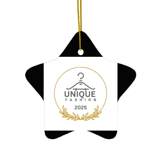 Black And Gold Minimalist Fashion Logo Ceramic Ornaments