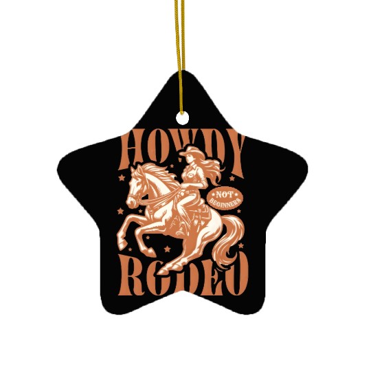 Empowered Cowgirl Riding Horse Ceramic Ornaments