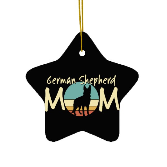 German Shepherd Mom Retro - Dog Lover Gift Ceramic Ornaments