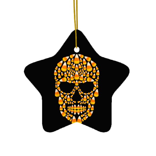 Candy Corn Skull Skeleton Halloween Costume Ceramic Ornaments