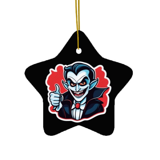 Vampire Villain Cartoon Illustration Ceramic Ornaments