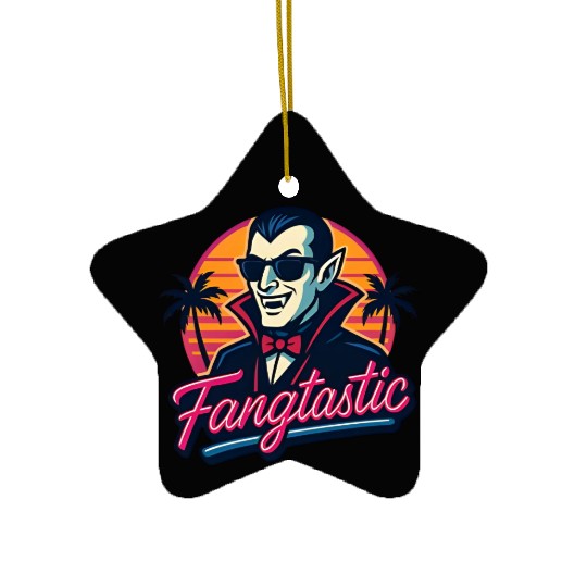 Fangtastic – Retro Vampire Neon Style Ceramic Ornaments