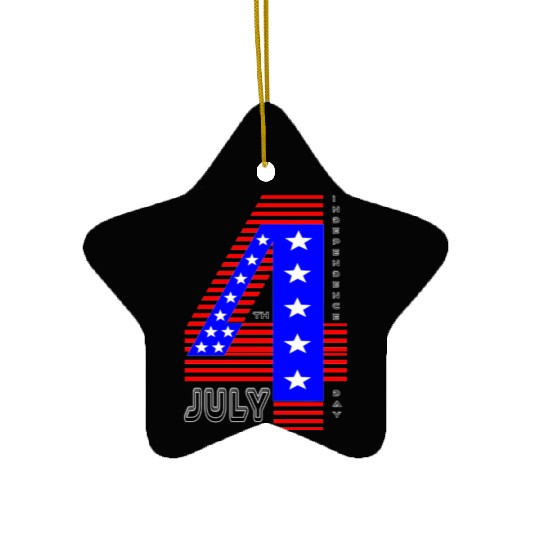 July 4th Stars and Stripes Independence Design Ceramic Ornaments