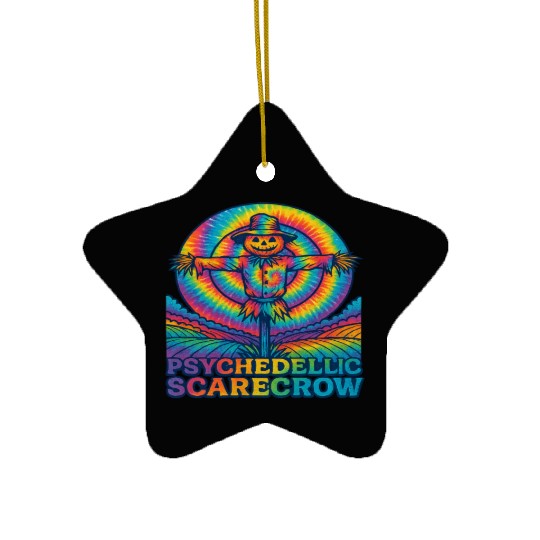 Psychedelic Scarecrow Trippy EDM Rave Festival Ceramic Ornaments